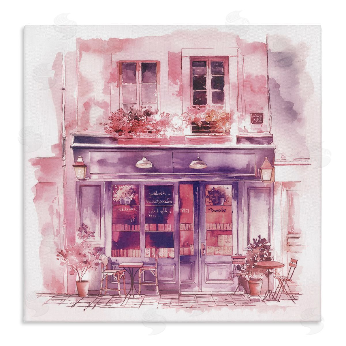 Steve Hunziker Pink Bistro Café Canvas Wall Art Print