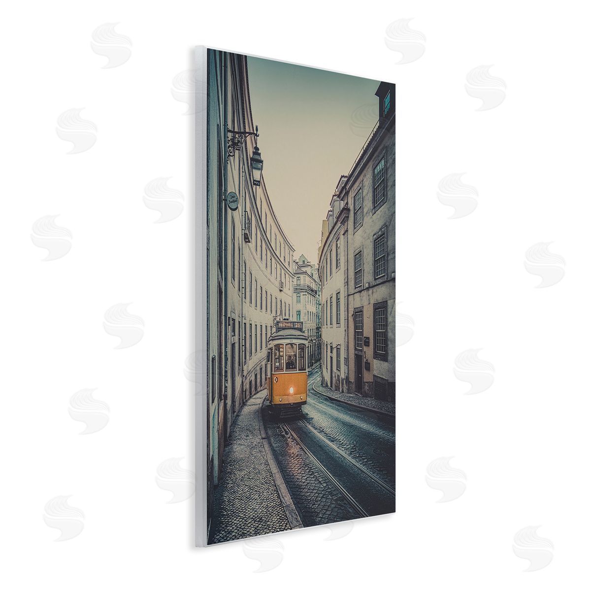 Trolley Car Cityscape Wood Plaque Wall Art, Home Decor by Erin Marie