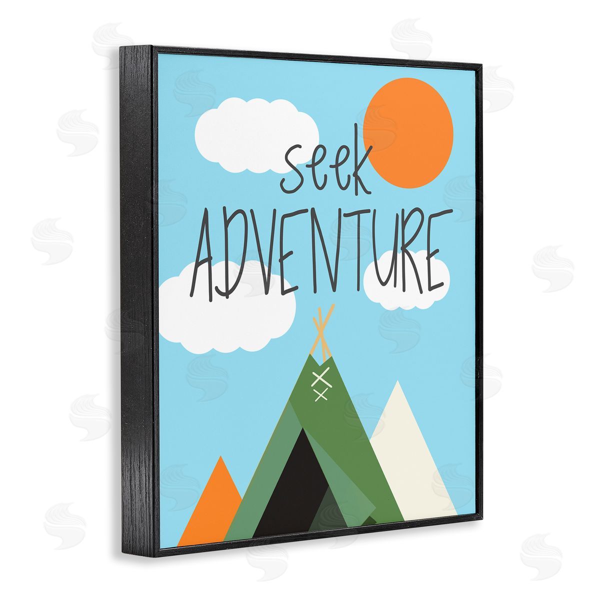 SD Graphics Studio Seek Adventure with Tent Black Framed Giclee Wall Art Print