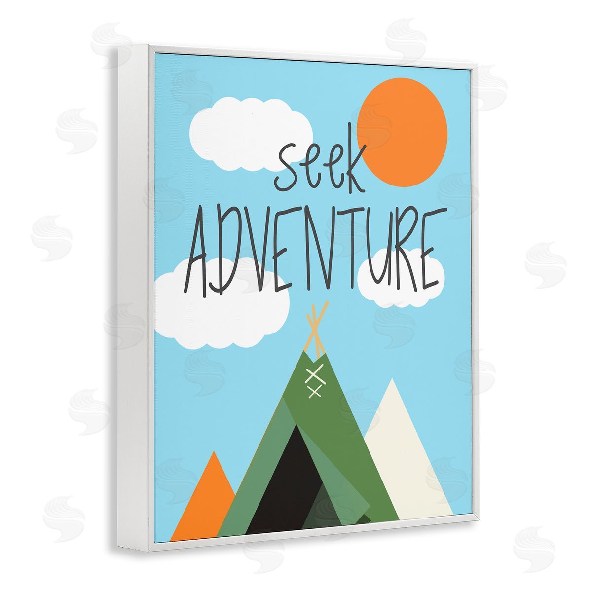 SD Graphics Studio Seek Adventure with Tent White Framed Giclee Wall Art Print
