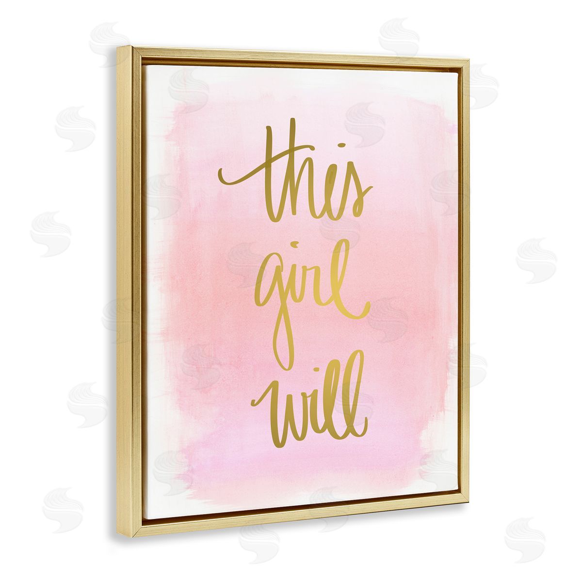 Anna Quach This Girl Will on Pink Gold Floating Frame Canvas Wall Art Print