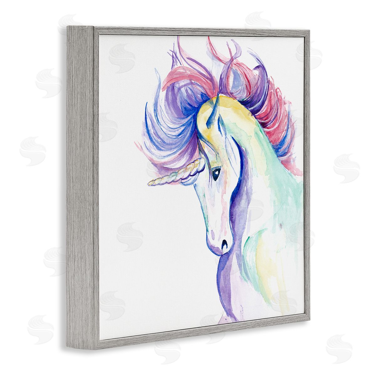 Chelsea Goodrich Windblown Mane Unicorn Gray Framed Giclee Wall Art Print