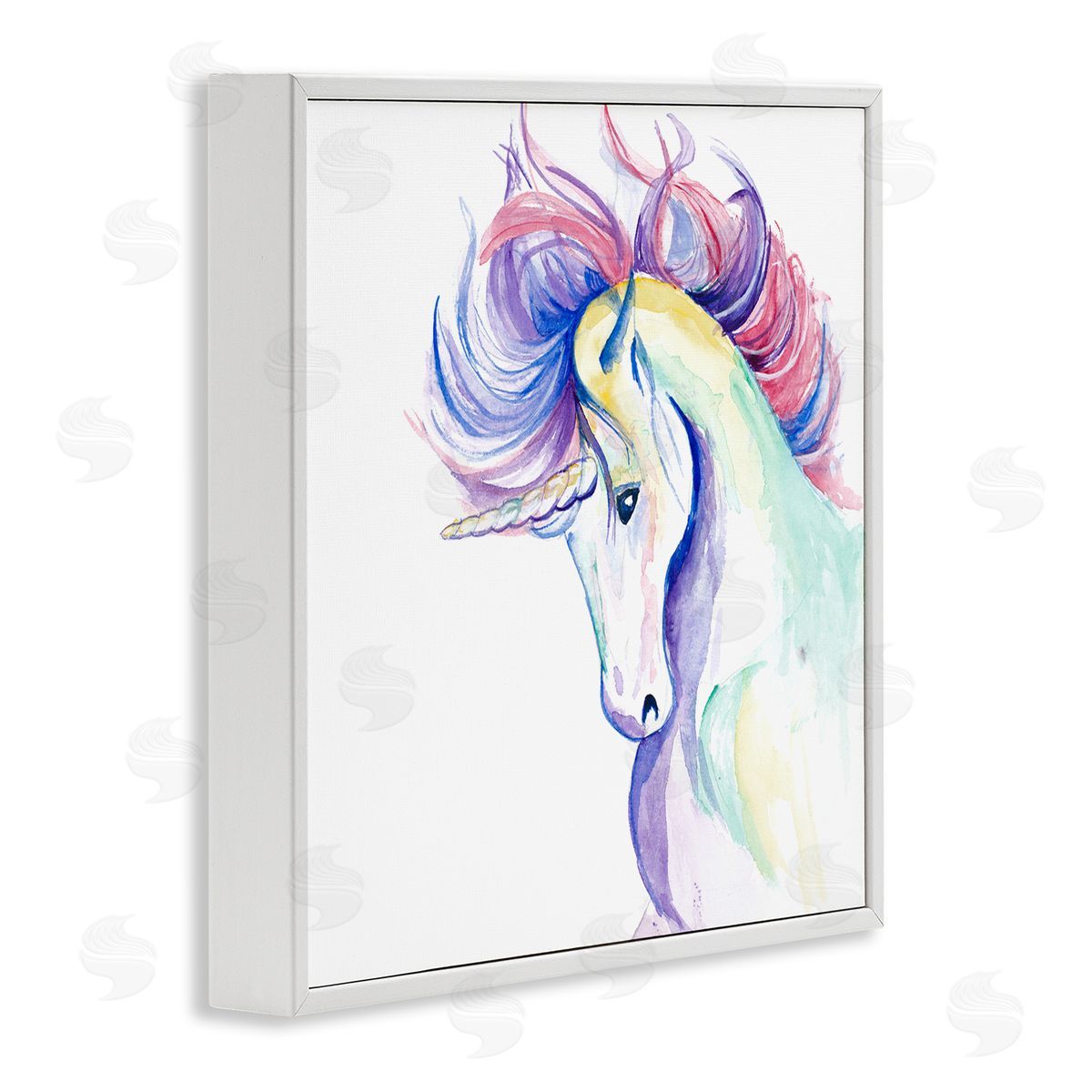 Chelsea Goodrich Windblown Mane Unicorn White Framed Giclee Wall Art Print