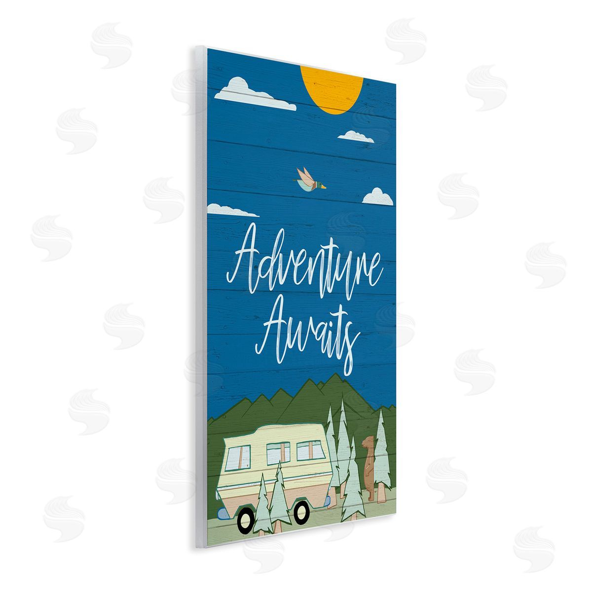 Adventure Awaits Landscape Wood Plaque Wall Art, Home Decor by Hugo Edwins