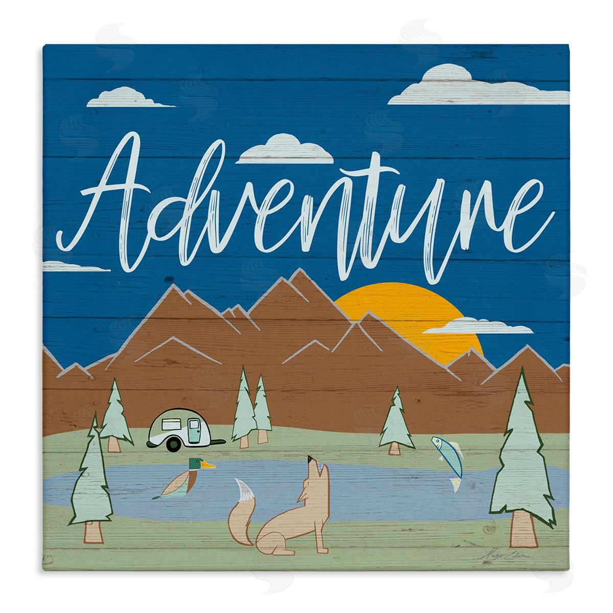 Hugo Edwins Rustic Adventure Landscape Canvas Wall Art Print