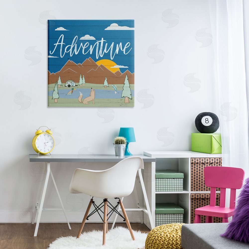 Hugo Edwins Rustic Adventure Landscape Canvas Wall Art Print in Room
