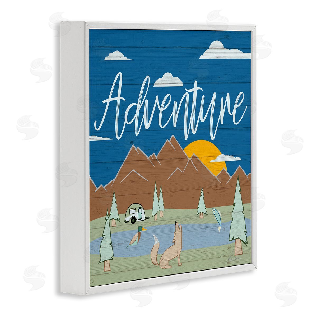 Hugo Edwins Rustic Adventure Landscape White Framed Giclee Wall Art Print
