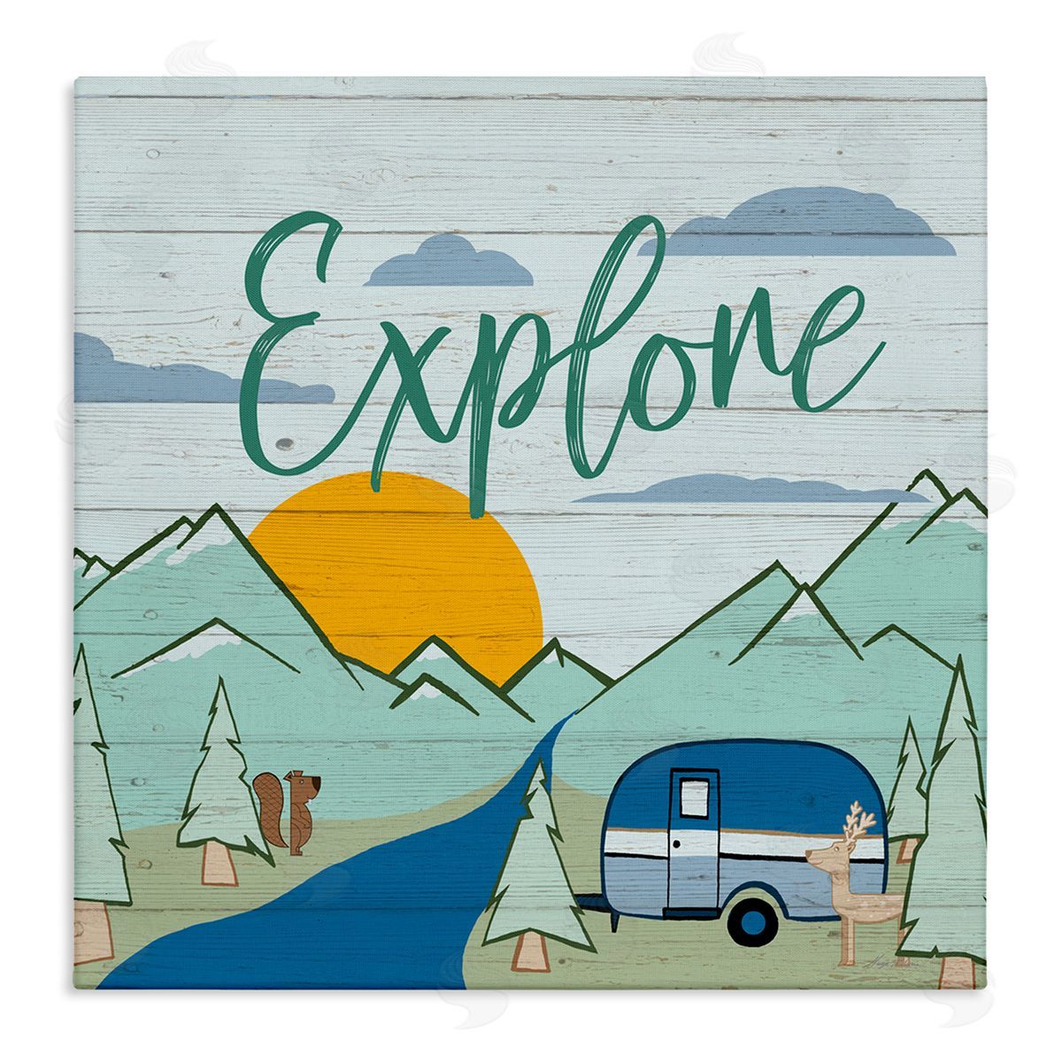 Hugo Edwins Explore Rustic Adventure Canvas Wall Art Print