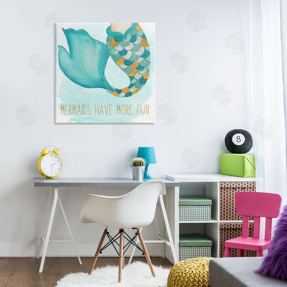 Elizabeth Medley Mermaids Have Fun Canvas Wall Art Print in Room