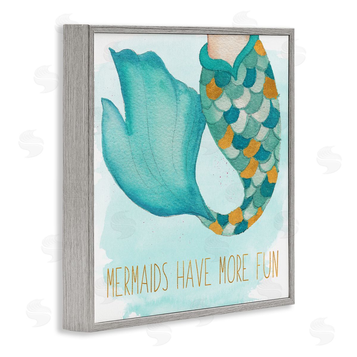 Elizabeth Medley Mermaids Have Fun Gray Framed Giclee Wall Art Print