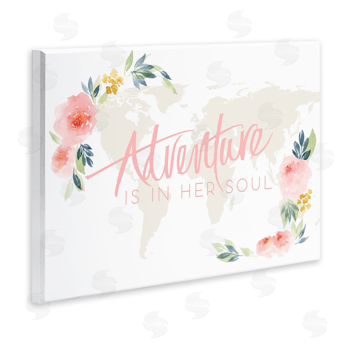 Lucille Price Floral Girl's Adventure Wooden Wall Plaque Art Print