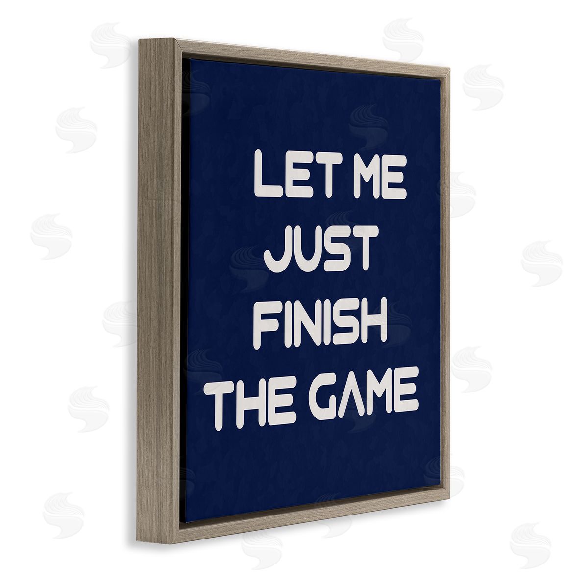 Anna Quach Finish The Game Phrase Brown Floating Frame Canvas Wall Art Print