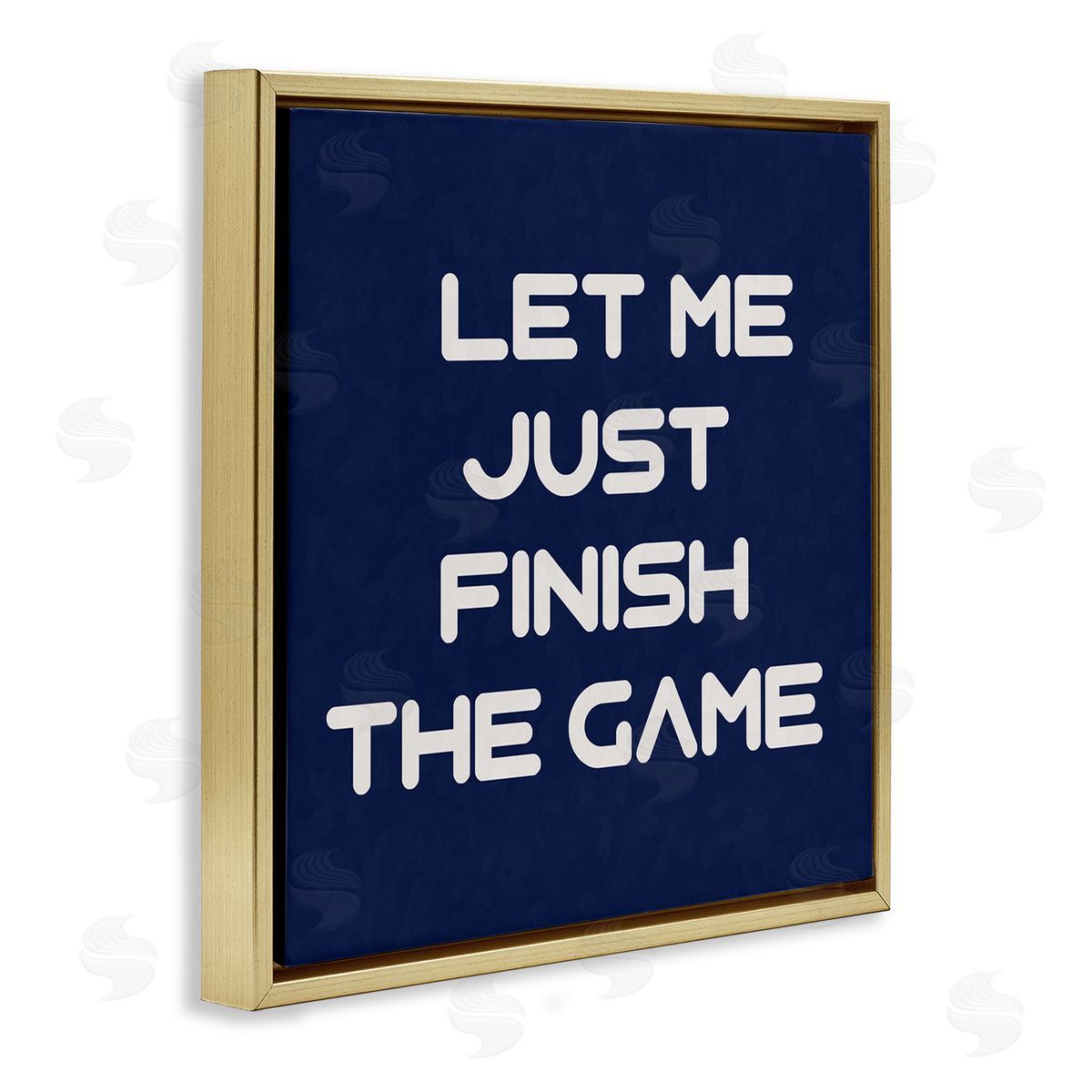 Anna Quach Finish The Game Phrase Gold Floating Frame Canvas Wall Art Print