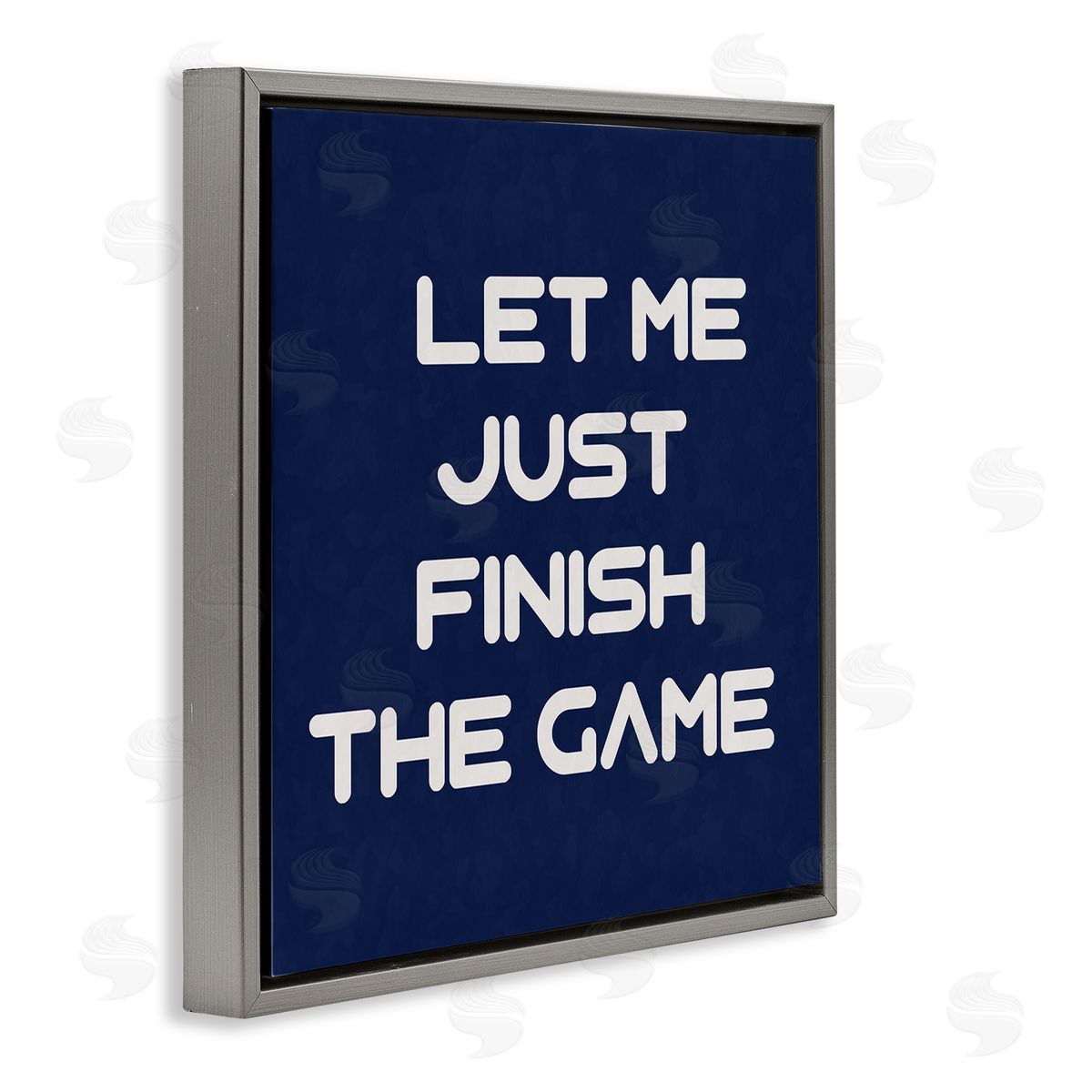 Anna Quach Finish The Game Phrase Gray Floating Frame Canvas Wall Art Print