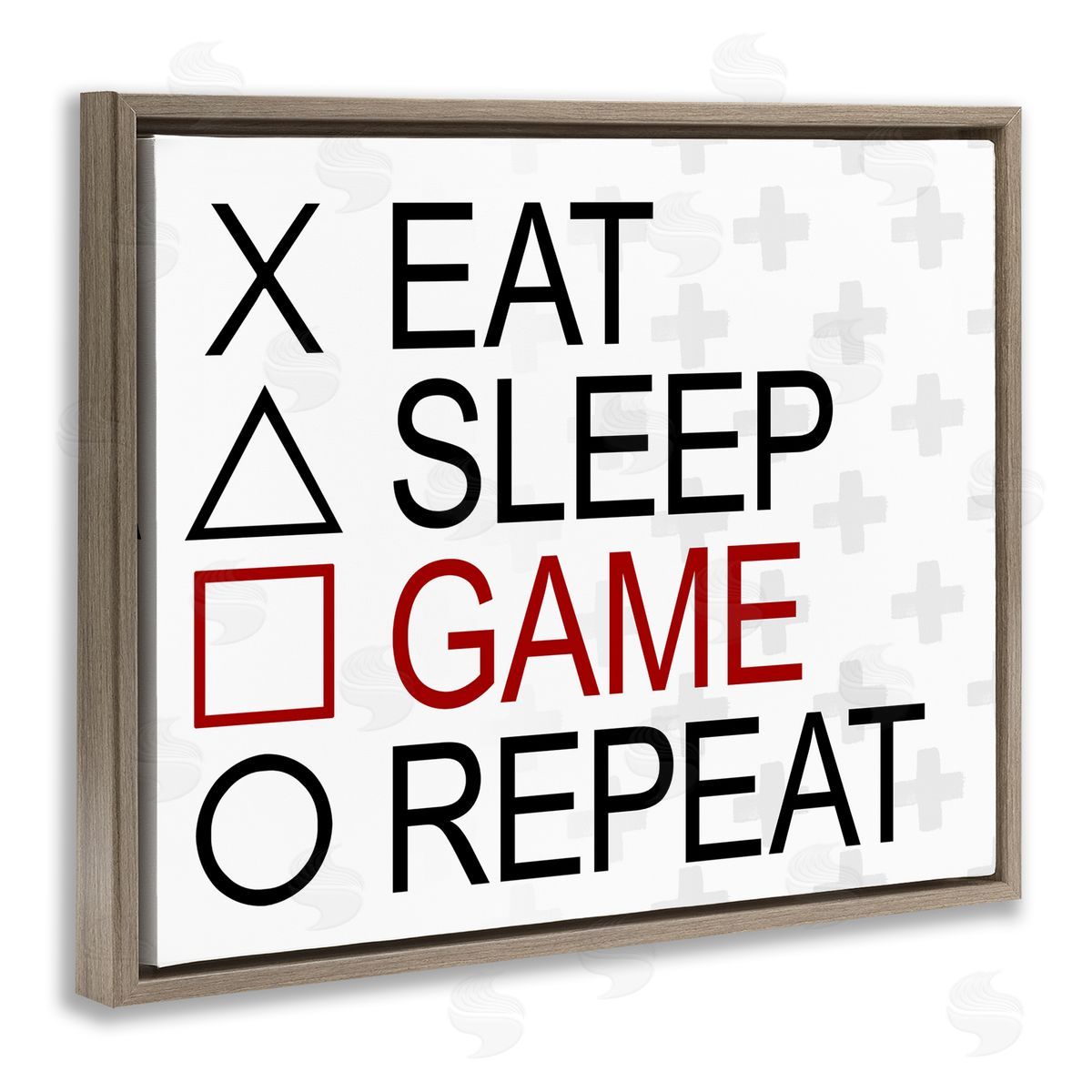 SD Graphics Studio Gamer Button Shapes Brown Floating Frame Canvas Wall Art Print