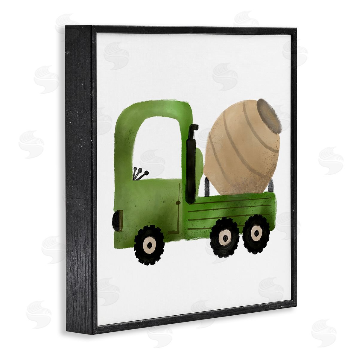 Elizabeth Medley Construction Truck Vehicle Black Framed Giclee Wall Art Print