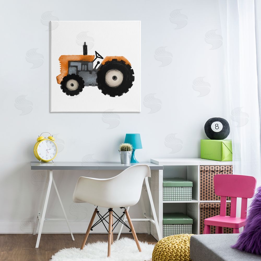 Elizabeth Medley Farm Tractor Vehicle Canvas Wall Art Print in Room