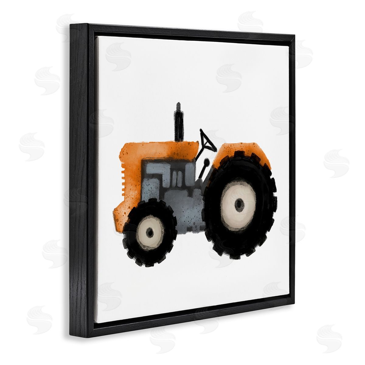 Elizabeth Medley Farm Tractor Vehicle Black Floating Frame Canvas Wall Art Print