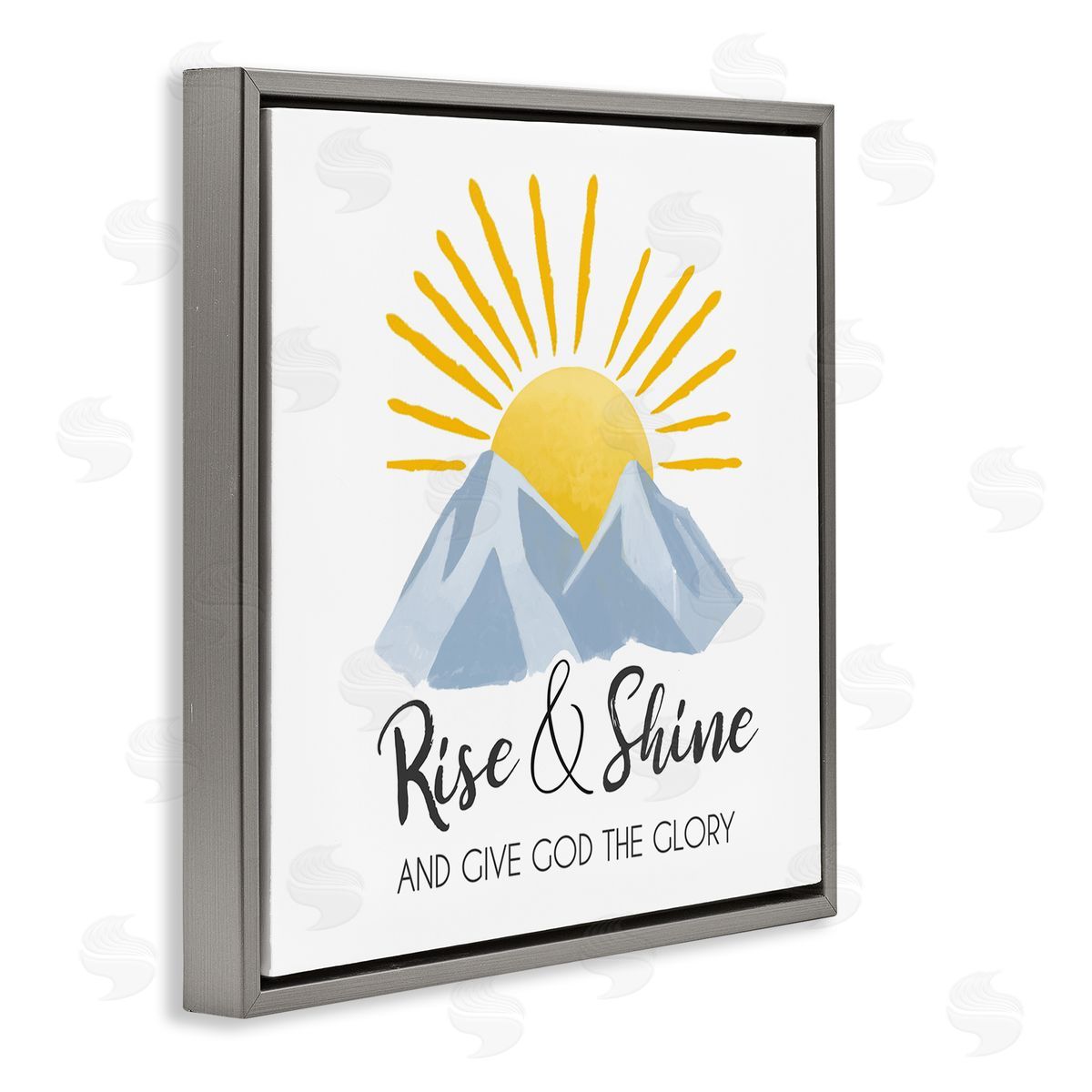 Lucca Sheppard Spiritual Rise & Shine Gray Floating Frame Canvas Wall Art Print