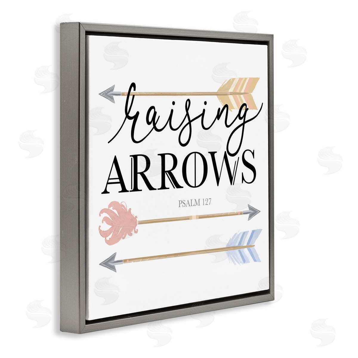 Lucca Sheppard Spiritual Raising Arrows Gray Floating Frame Canvas Wall Art Print
