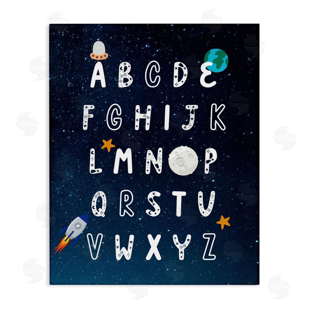 Astronomy Alphabet Chart Canvas Wall Art, Home Decor by Daniela Santiago