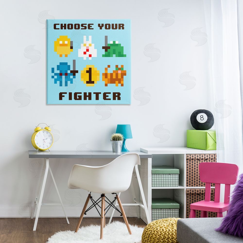 June Erica Vess Choose Your Fighter Canvas Wall Art Print in Room