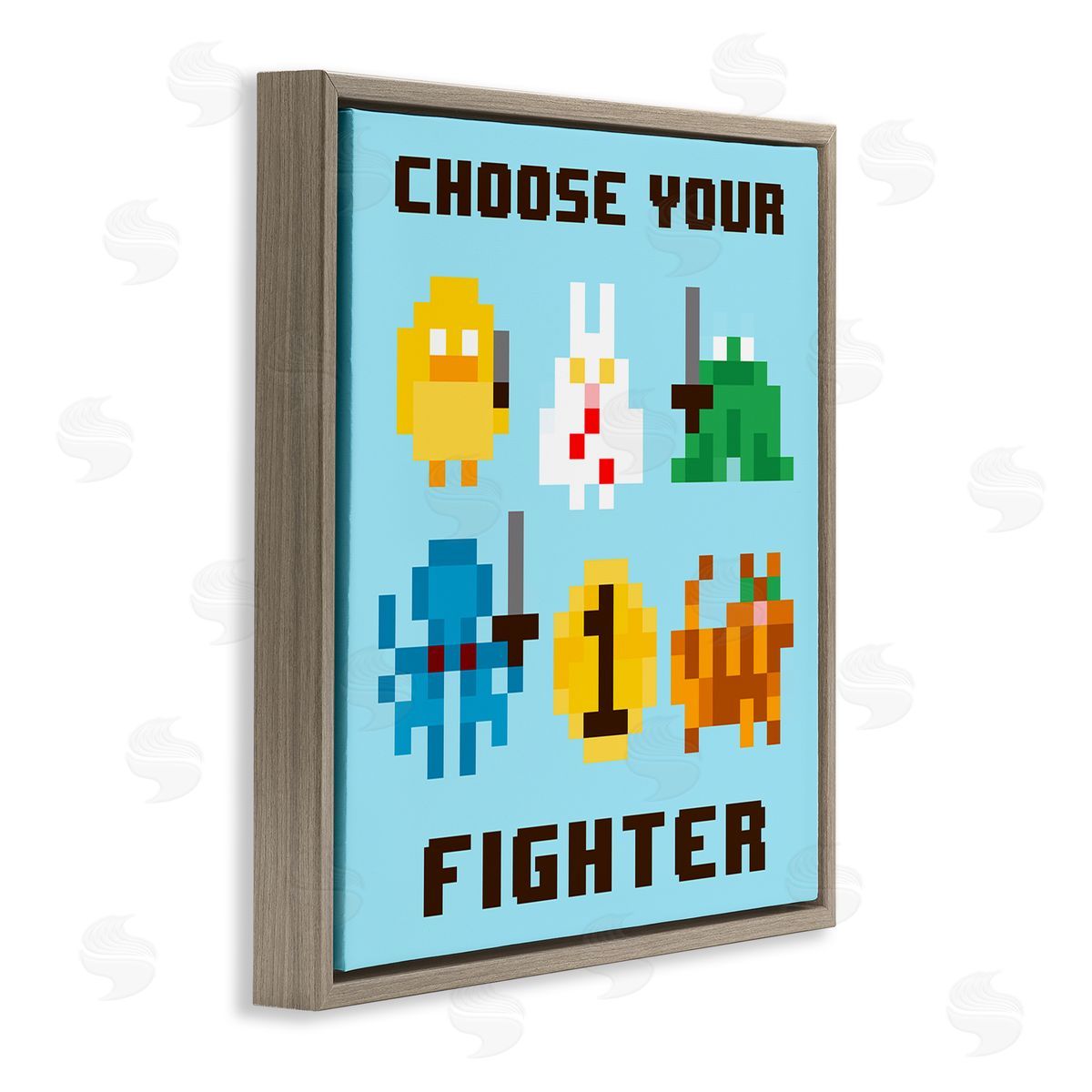 June Erica Vess Choose Your Fighter Brown Floating Frame Canvas Wall Art Print