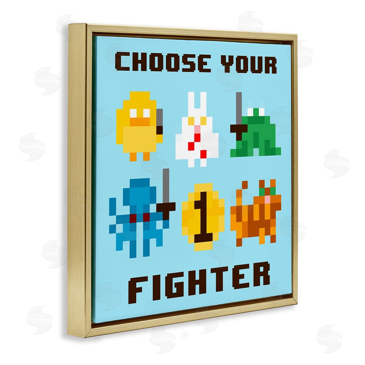 June Erica Vess Choose Your Fighter Gold Floating Frame Canvas Wall Art Print