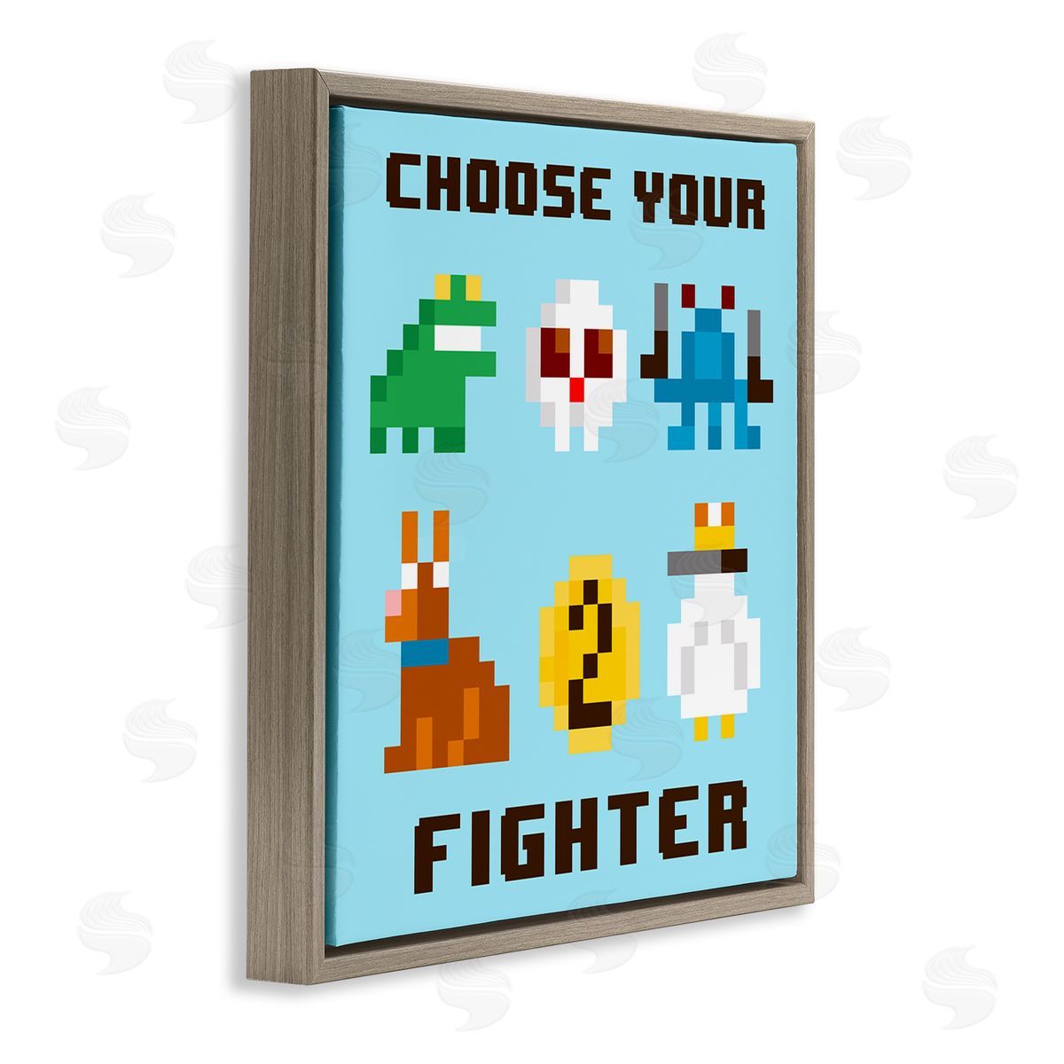 June Erica Vess Choose Gaming Fighter Brown Floating Frame Canvas Wall Art Print