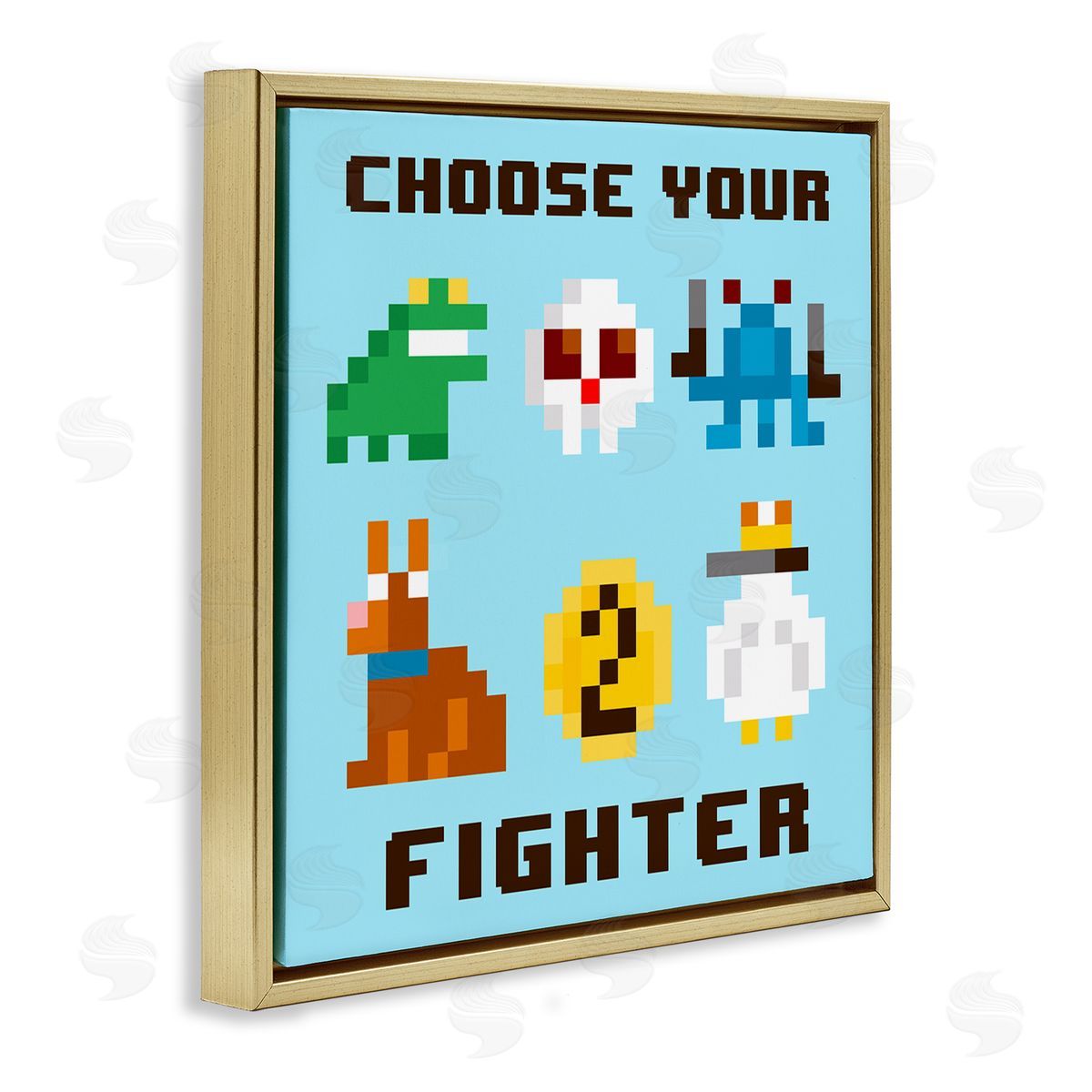 June Erica Vess Choose Gaming Fighter Gold Floating Frame Canvas Wall Art Print