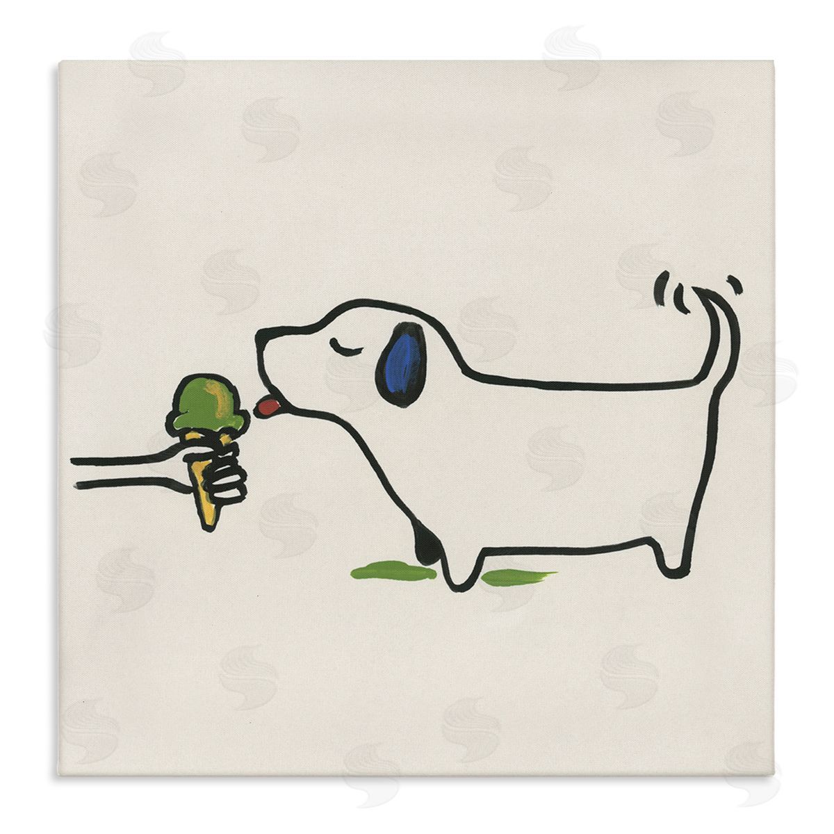 June Erica Vess Dog & Ice Cream Canvas Wall Art Print