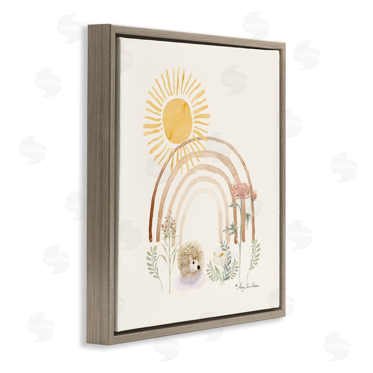 Audrey Jeanne Roberts Soft Boho Nature Brown Floating Frame Canvas Wall Art Print