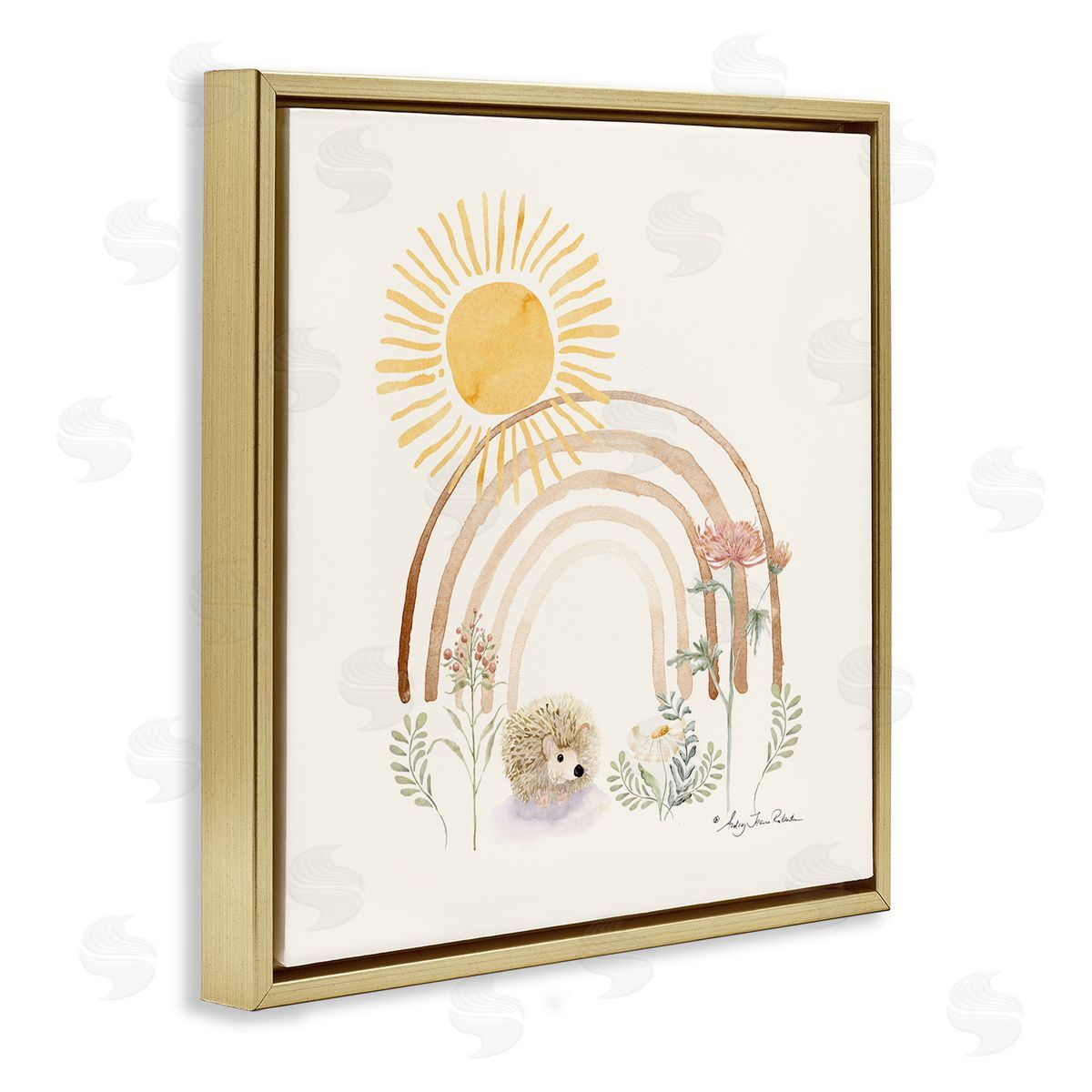 Audrey Jeanne Roberts Soft Boho Nature Gold Floating Frame Canvas Wall Art Print