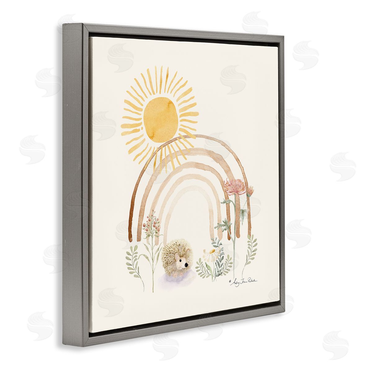 Audrey Jeanne Roberts Soft Boho Nature Gray Floating Frame Canvas Wall Art Print