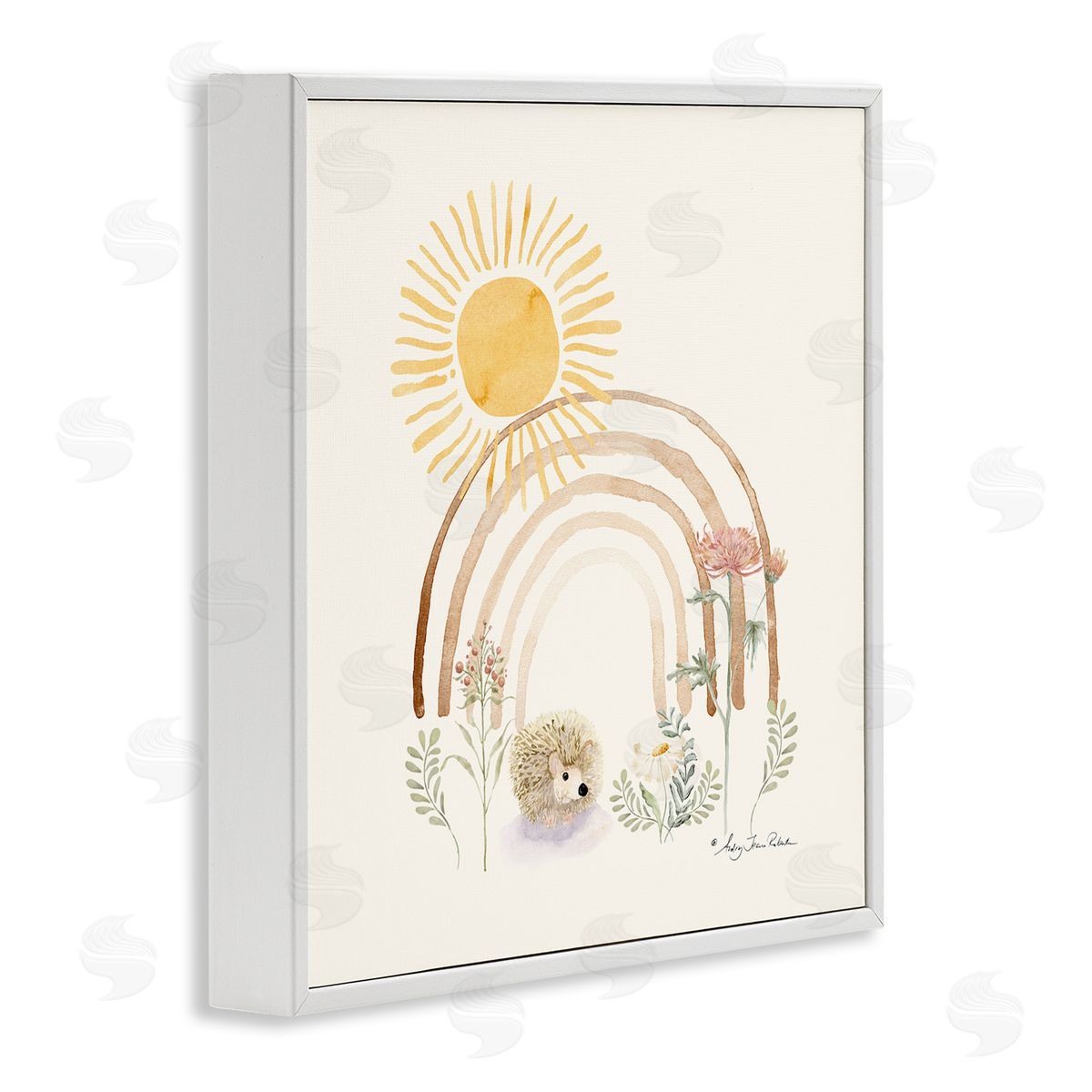 Audrey Jeanne Roberts Soft Boho Nature White Framed Giclee Wall Art Print