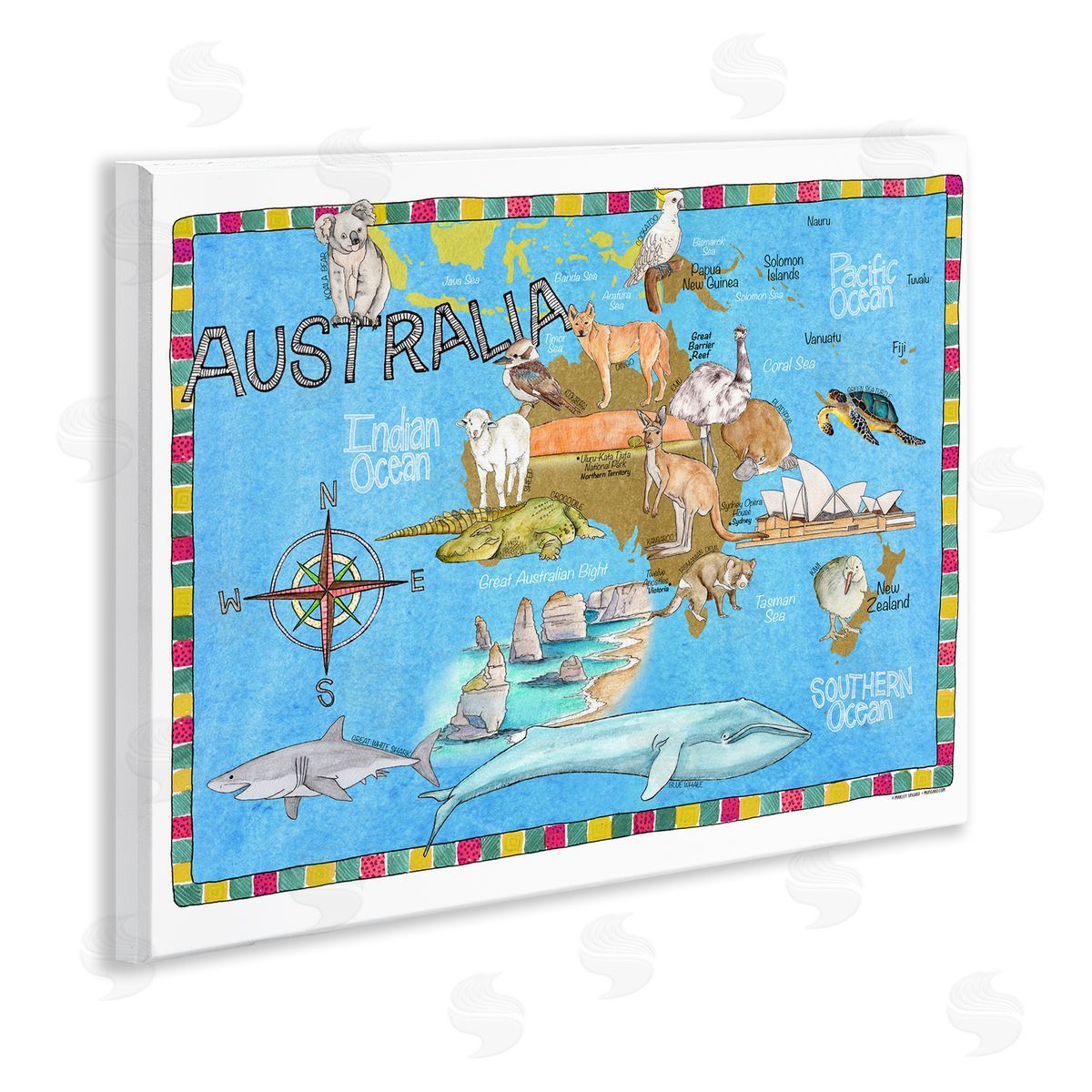 Australia Animal Map Wood Plaque Wall Art, Home Decor by Marley Ungaro