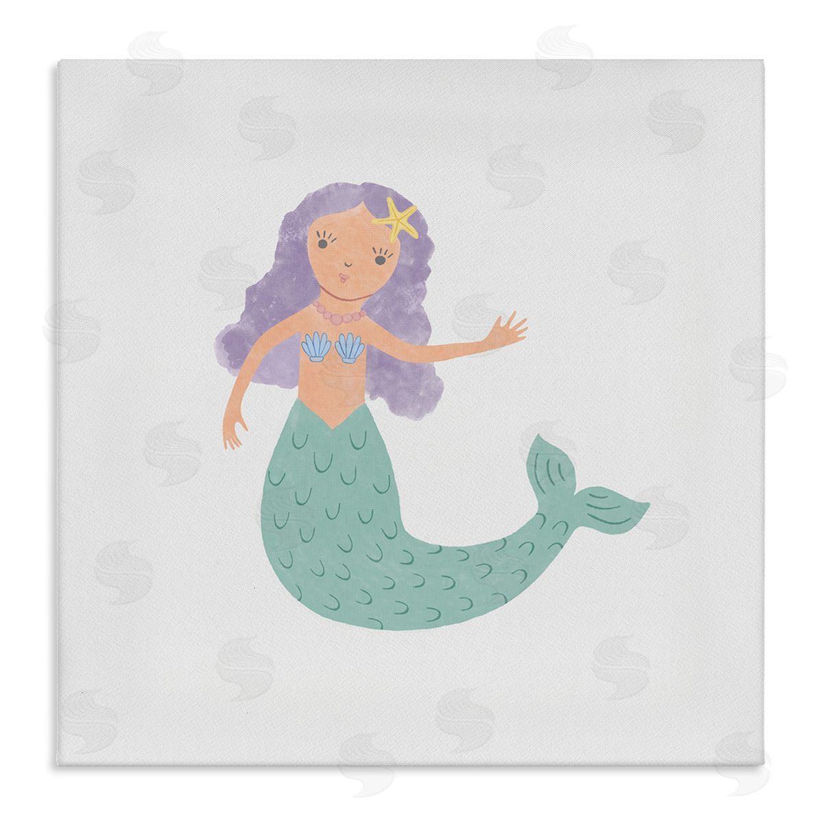 Carrie Cantwell Purple Hair Mermaid Canvas Wall Art Print