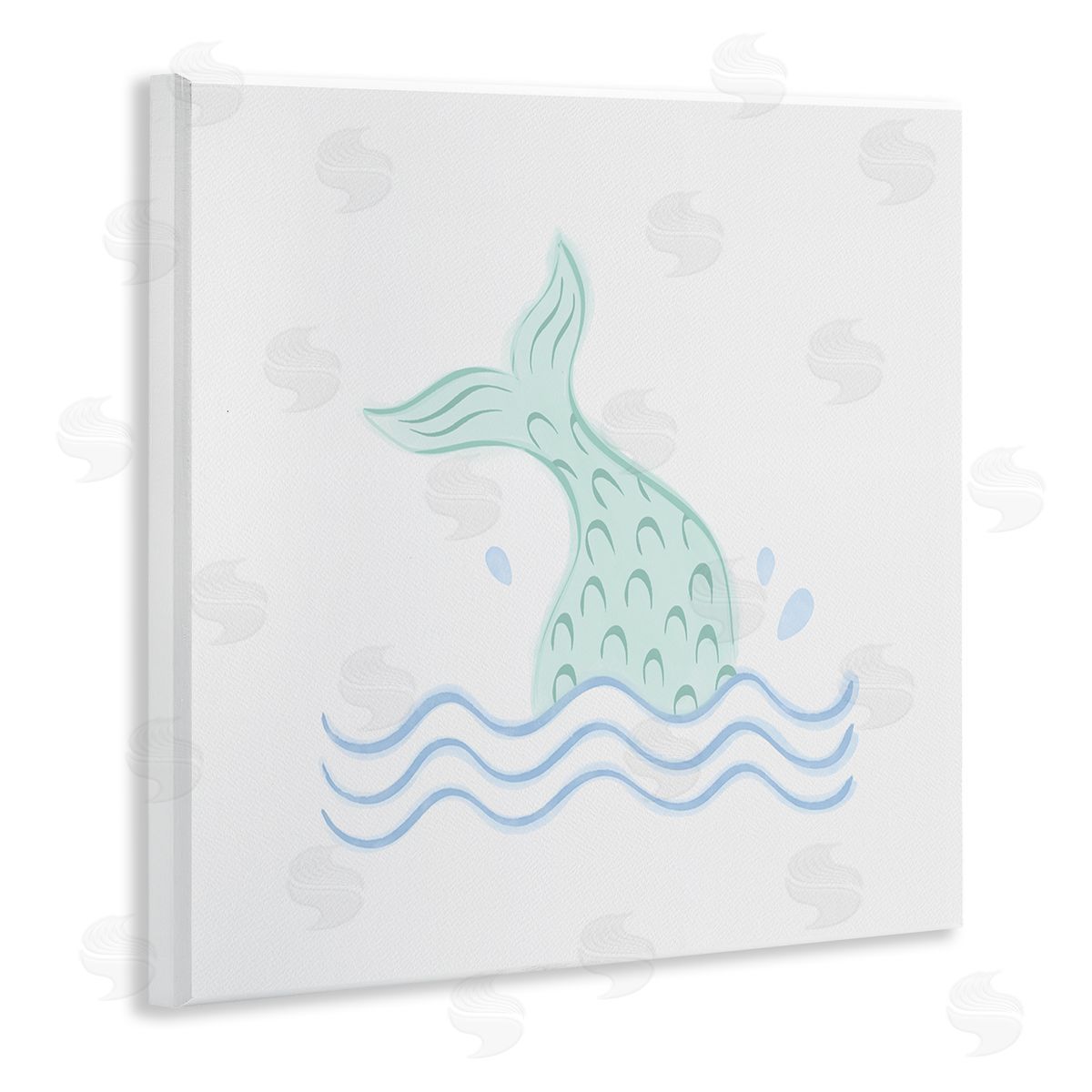 Carrie Cantwell Mermaid Tail in Water Wooden Wall Plaque Art Print
