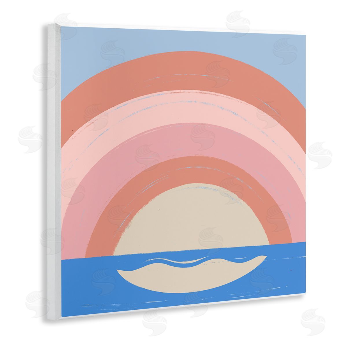 Carrie Cantwell Ocean Rainbow Reflection Wooden Wall Plaque Art Print
