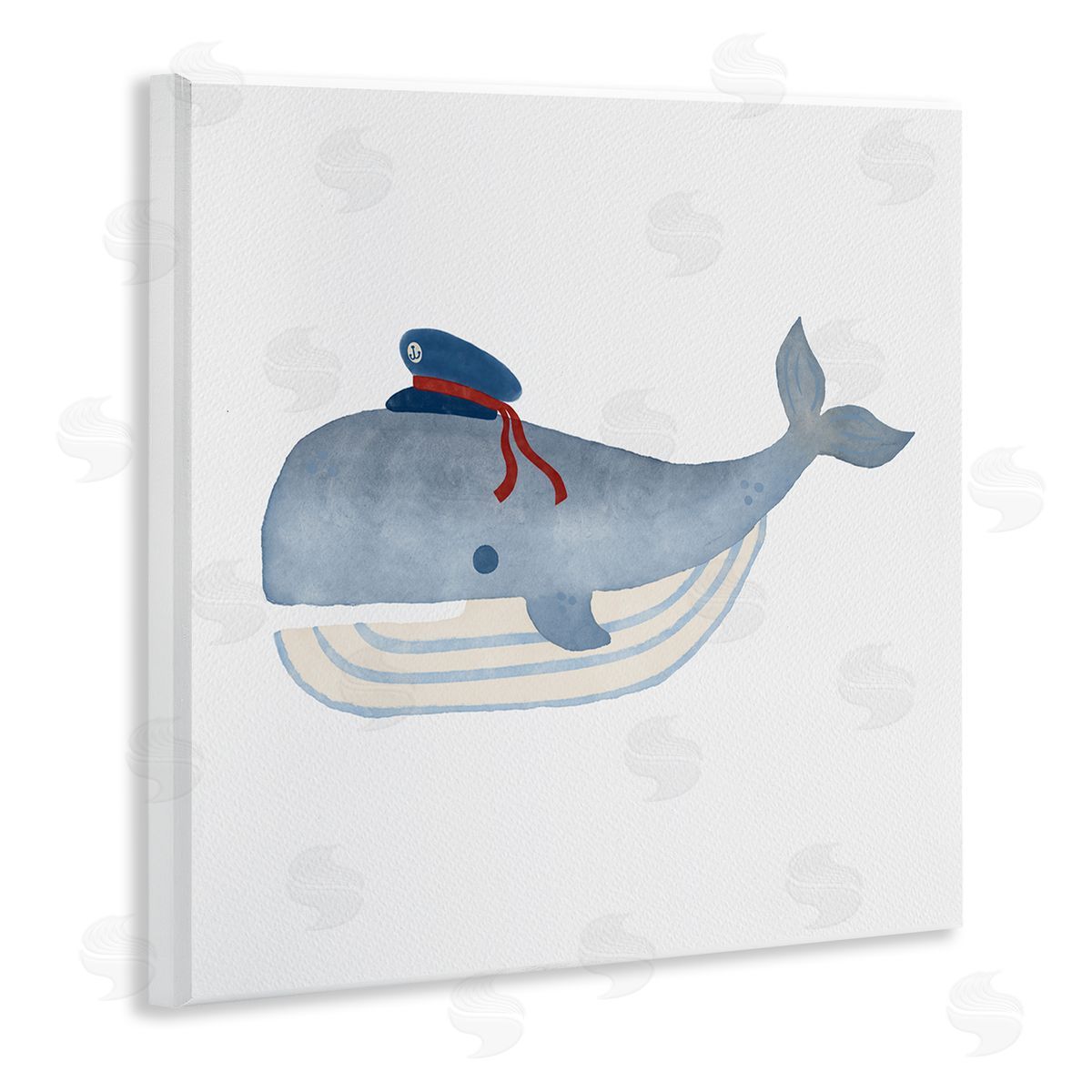 Carrie Cantwell Captain Whale with Hat Wooden Wall Plaque Art Print