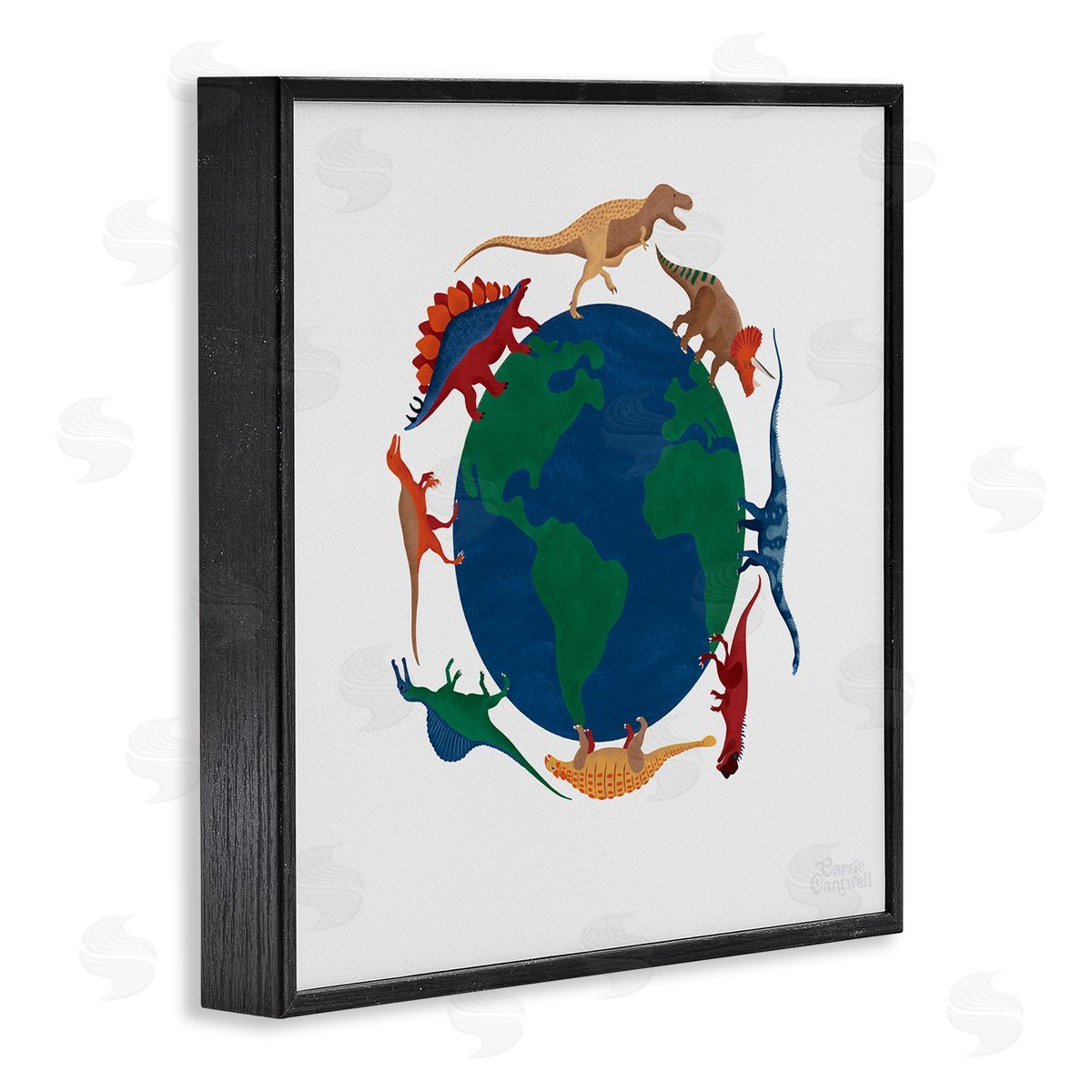 Carrie Cantwell When Dinos Roamed Black Framed Giclee Wall Art Print
