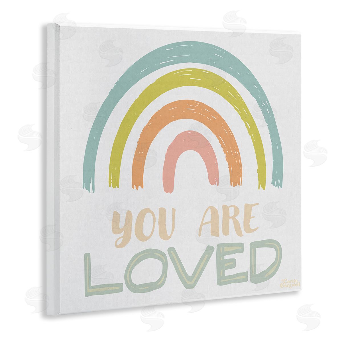 Carrie Cantwell You Are Loved Rainbow Wooden Wall Plaque Art Print