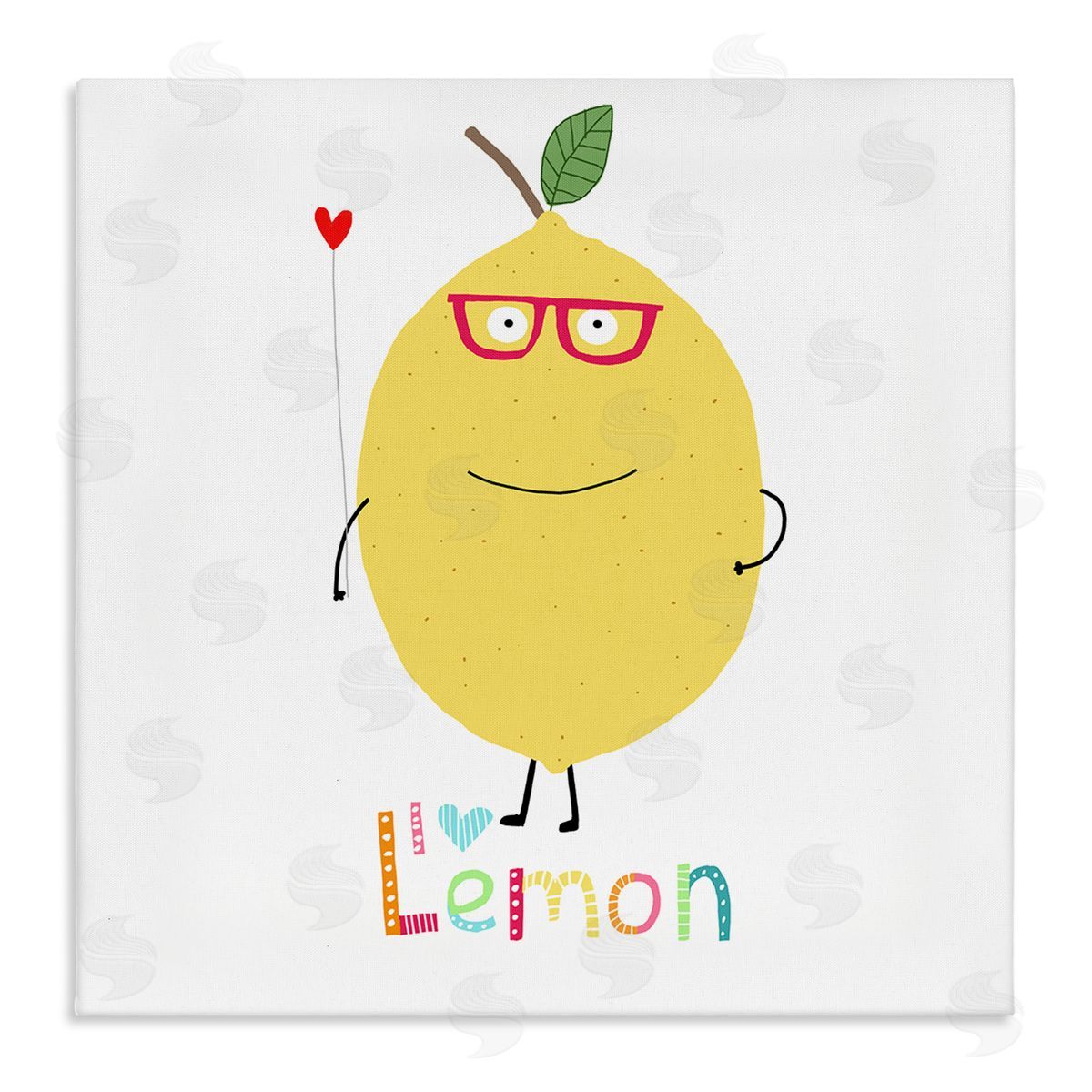 Carla Daly Fun Smiling Lemon Canvas Wall Art Print