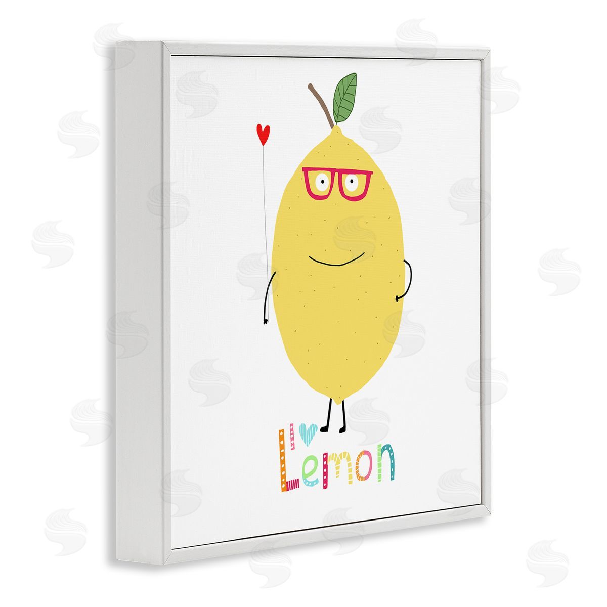 Carla Daly Fun Smiling Lemon White Framed Giclee Wall Art Print
