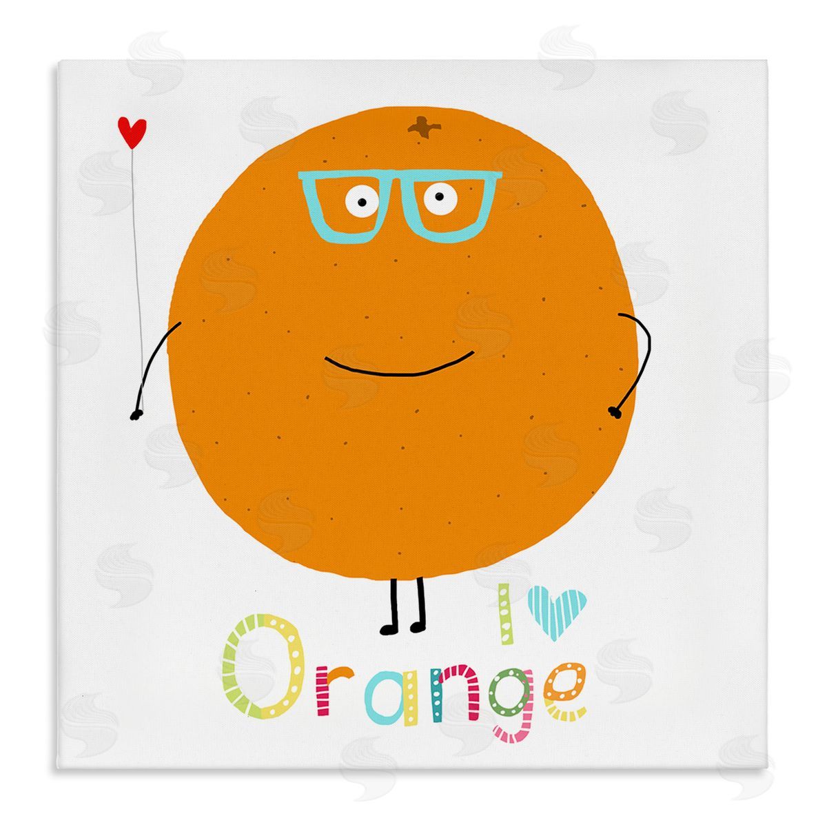 Carla Daly Fun Smiling Orange Canvas Wall Art Print