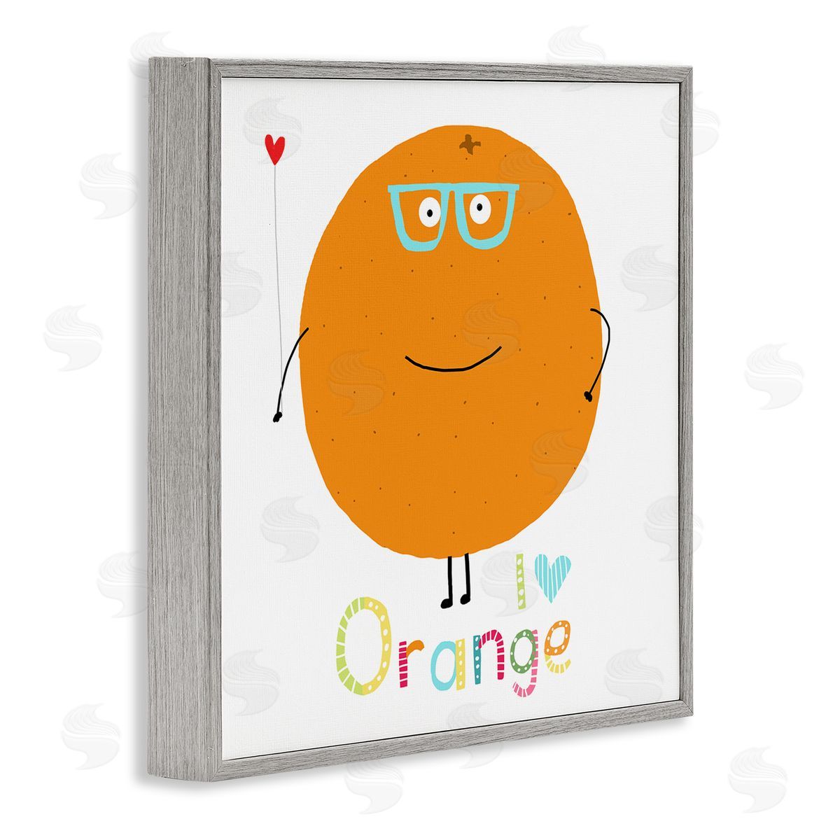 Carla Daly Fun Smiling Orange Gray Framed Giclee Wall Art Print
