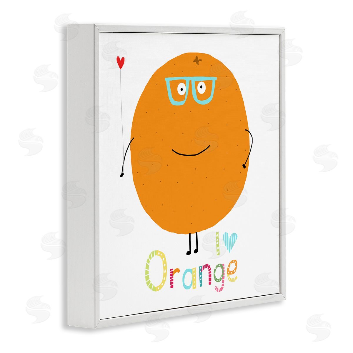 Carla Daly Fun Smiling Orange White Framed Giclee Wall Art Print