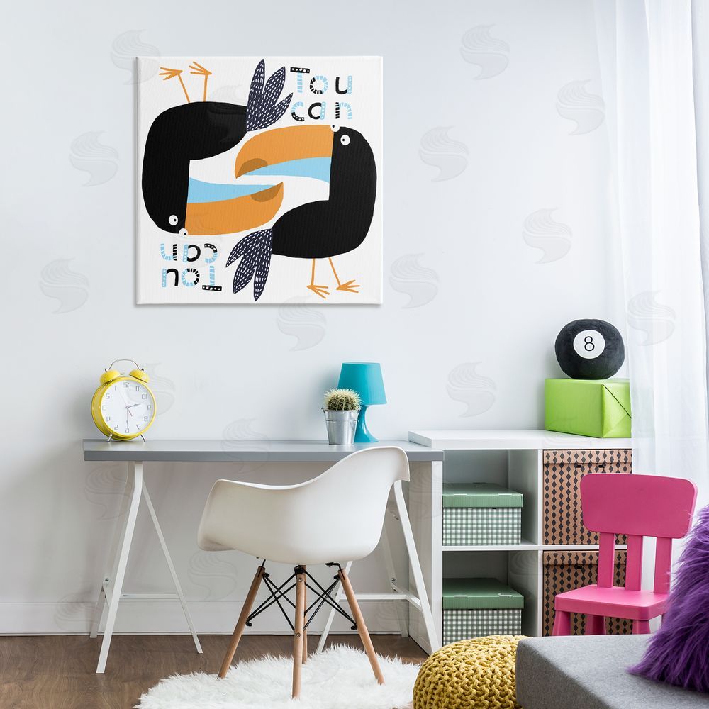 Carla Daly Tropical Toucan Birds Canvas Wall Art Print in Room