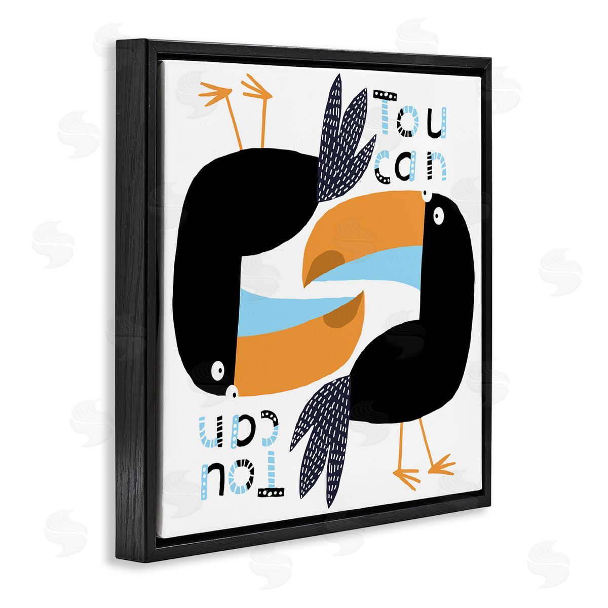 Carla Daly Tropical Toucan Birds Black Floating Frame Canvas Wall Art Print