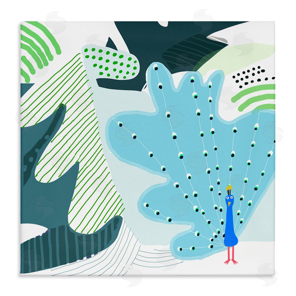 Carla Daly Whimsical Patterned Peacock Canvas Wall Art Print